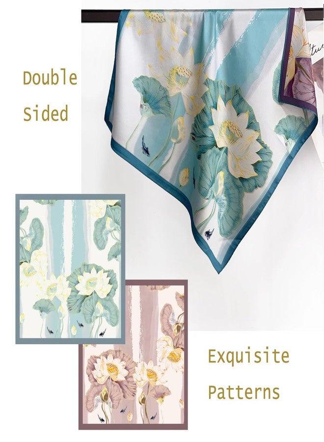 Julunar Silk Scarf for Women and Men with Double-sided Different Patterns Head Scarves Hair Wraps for Sleeping - Image 2